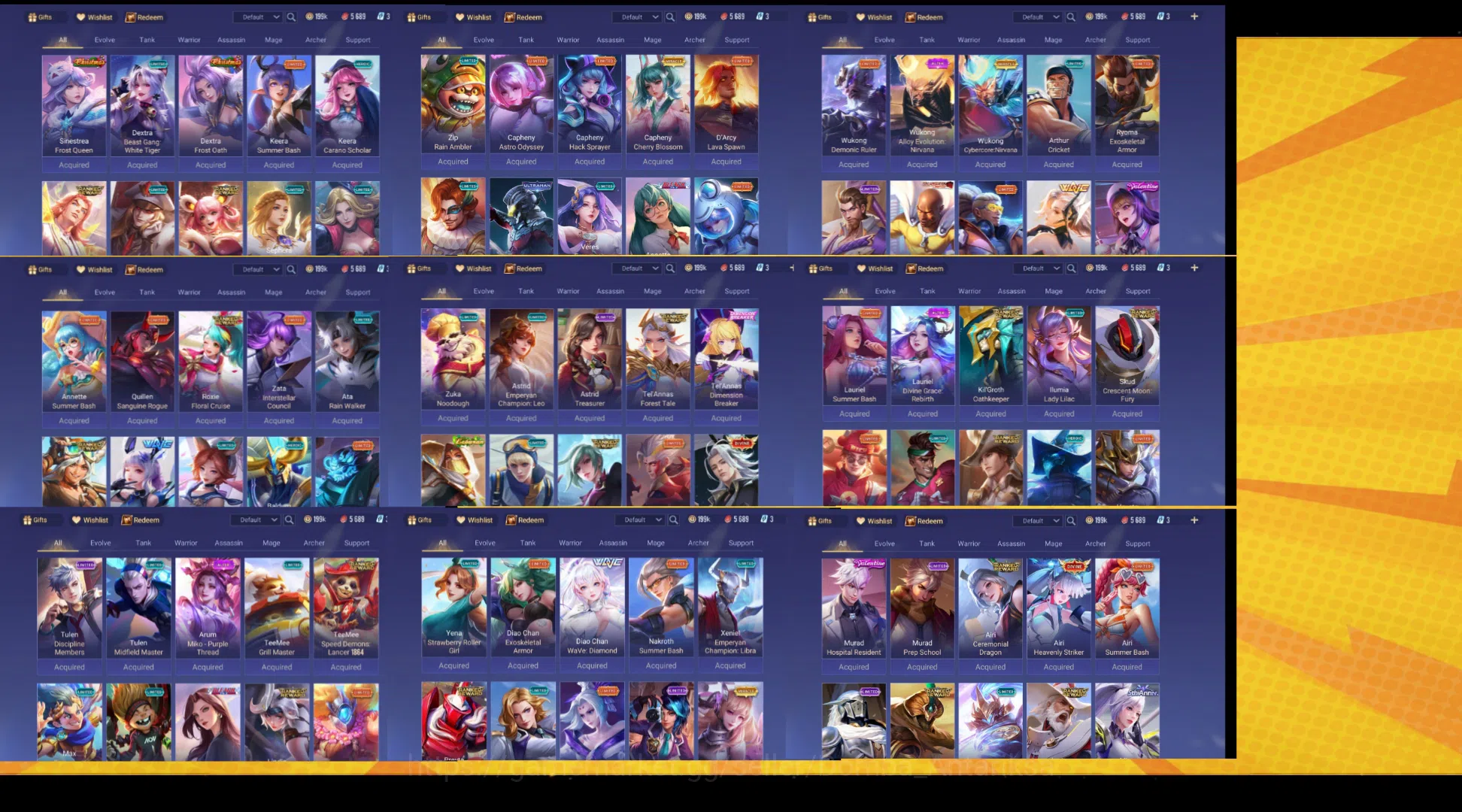 Arena of Valor (AOV) Accounts AOV GG {Hero 115 Skin 302} Luxury Limited Skins, Arcana MAXED 4