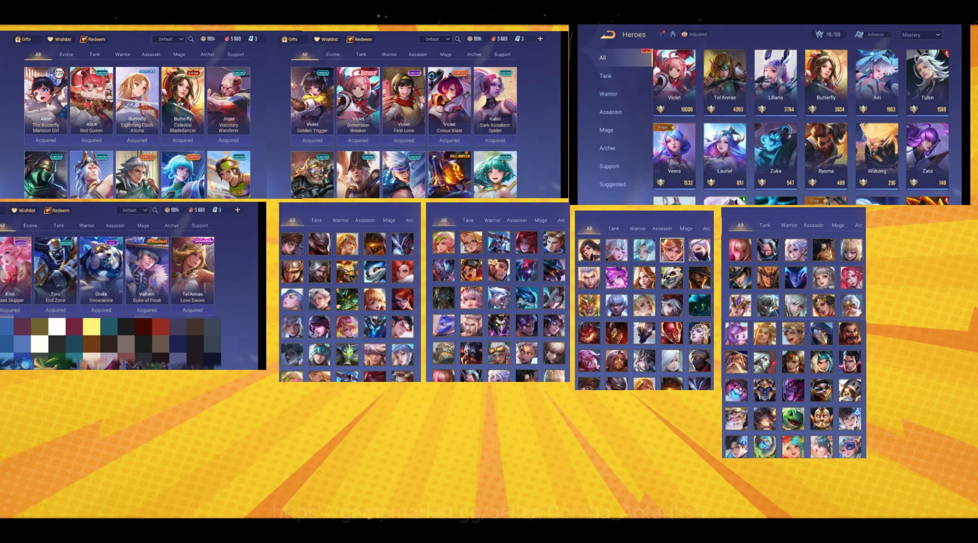 Arena of Valor (AOV) Accounts AOV GG {Hero 115 Skin 302} Luxury Limited Skins, Arcana MAXED 5