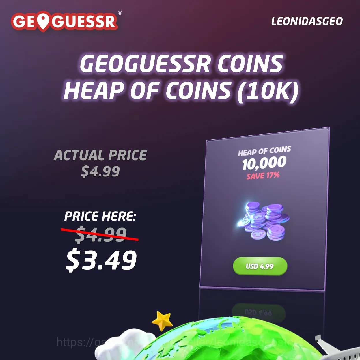 GeoGuessr Coins Shop to YOUR ACCOUNT | 10000 COINS GeoGuessr Others GeoGuessr Coins Shop to YOUR ACCOUNT | 10000 COINS