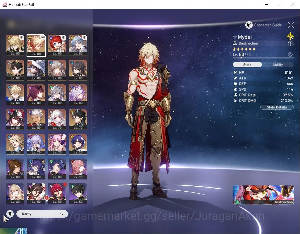 Honkai Star Rail Accounts Mid Game ASIA|TL 70|13 Limit|[Castorice,Tribbie E1,Sunday,Archer]+Sign,Kafka E1,The 3