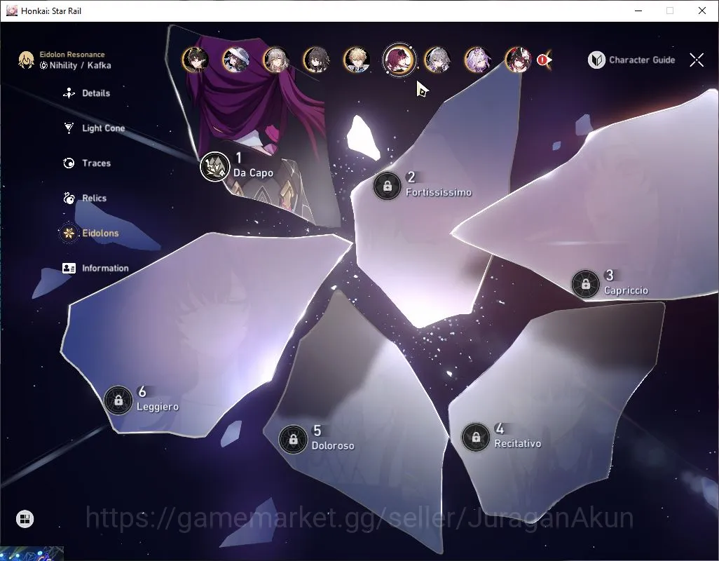 Honkai Star Rail Accounts Mid Game ASIA|TL 70|13 Limit|[Castorice,Tribbie E1,Sunday,Archer]+Sign,Kafka E1,The 5