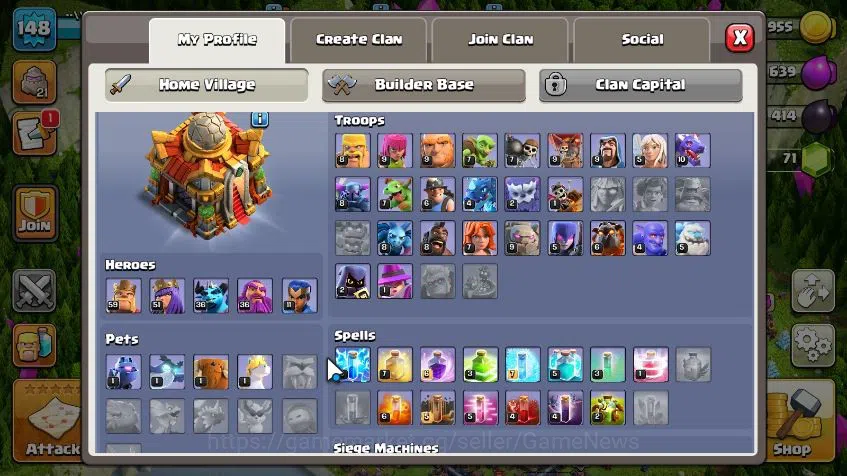 Clash of Clans Accounts TH 16 - BH 6|Limited Skin|LV 148|HH 7|BK 59,AQ 51, image 3