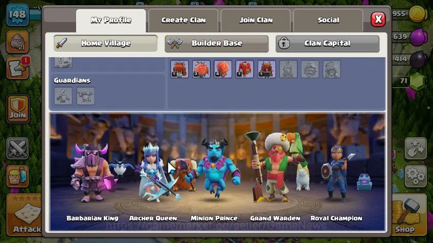 Clash of Clans Accounts TH 16 - BH 6|Limited Skin|LV 148|HH 7|BK 59,AQ 51, image 4
