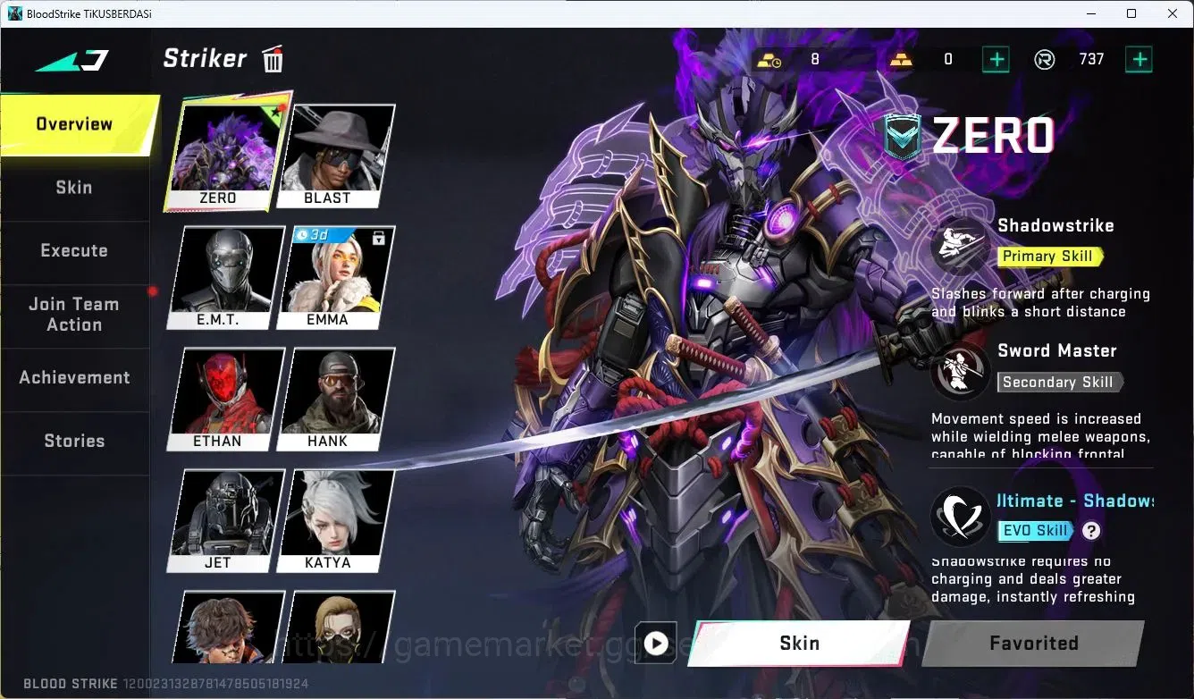 Blood Strike Accounts ASIA| ZERO striker (EVO Skill) | 7 Legendary Guns  image 2
