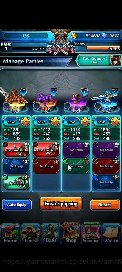 Grand Summoners Accounts Global|Rank 1|2872 cc Ready Gacha|4 Ascend|Summer  image 3