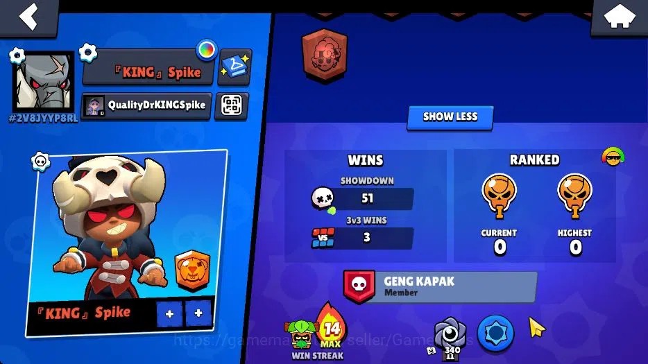 Brawl Stars Accounts 1002 Trophy|10K Bling|16 Brawlers 3 Max Lvl|1 Legend Skins [Tusked Nita] 3 Epic Skins [Doctor Edgar]|CN 3