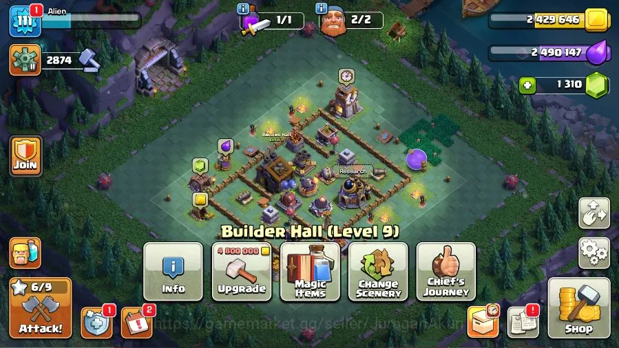Clash of Clans Mid-Tier TH 12-BH 9|LV 111|Archer 9|HH 5|BK 37,AQ 50,GW 20, image 1