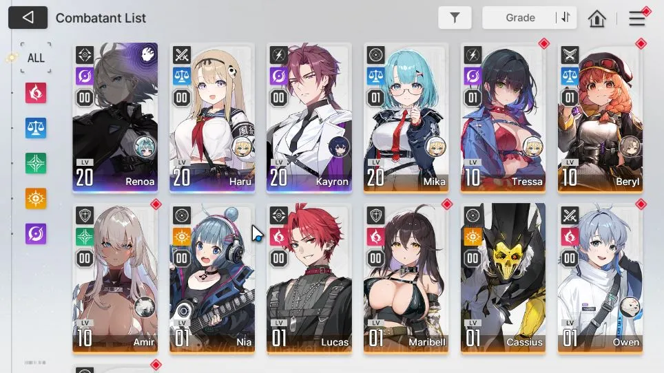 Chaos Zero Nightmare Accounts Global|Lv17| 3 SSR(Haru,Renoa,Kayron) +10SR (MikaM1,TressaM1,BerlyM1,Amir,Nia,Etc) +3 SR 2