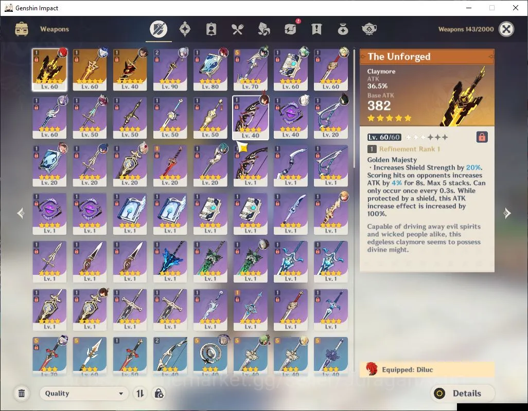 Genshin Impact Accounts Mid Game ASIA | AR 55 | 3 Limited+ 3 [5 Star Weapon]| Furina,Ayaka,Venti | MC Female |Take 5