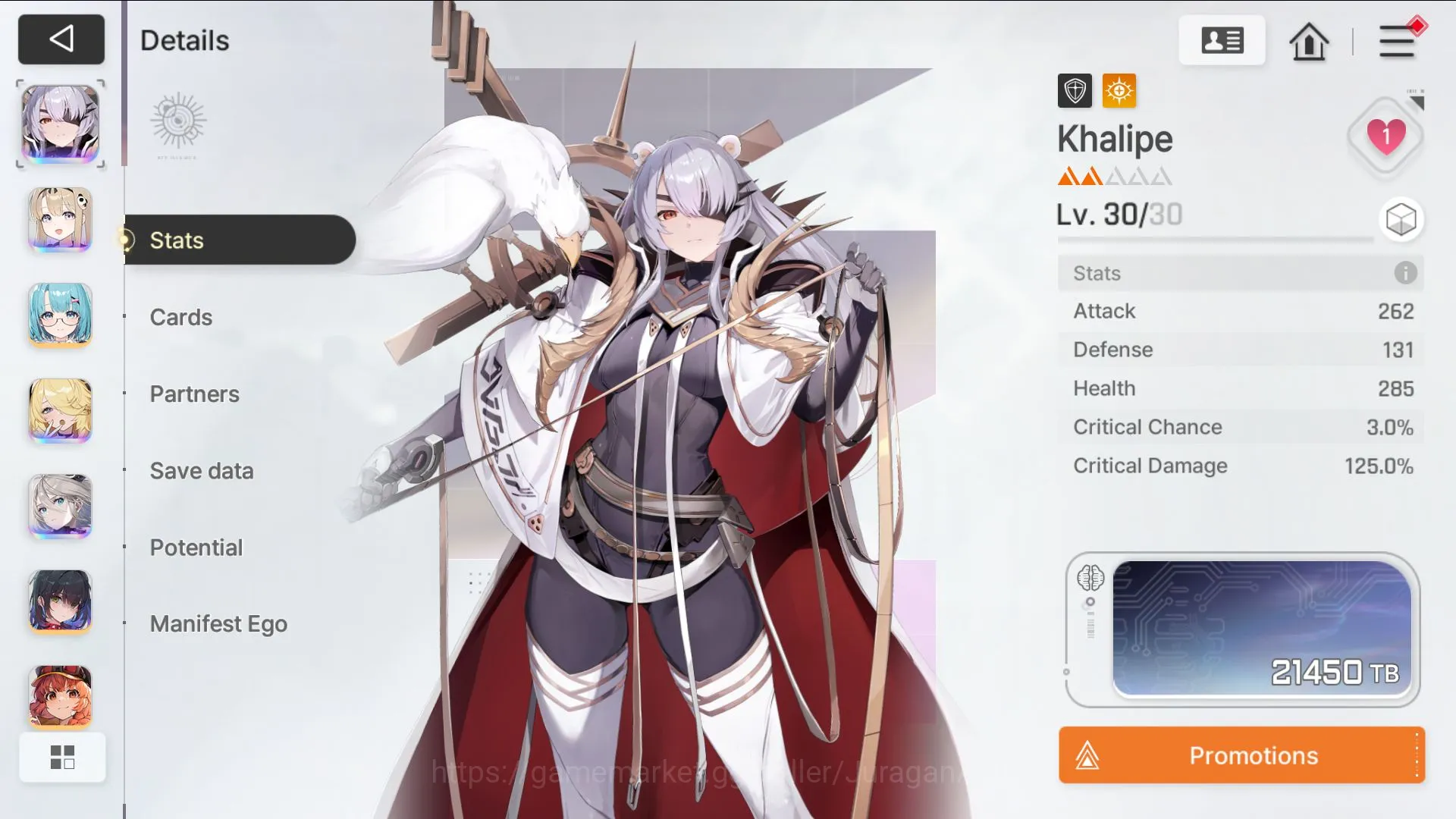 Chaos Zero Nightmare Accounts GLOBAL Lv21|4 SSR(Khalipe,Hrus,Orlea,Renoa)7SR (Tressa M1,Beryl m2+Prism,Maribell 2