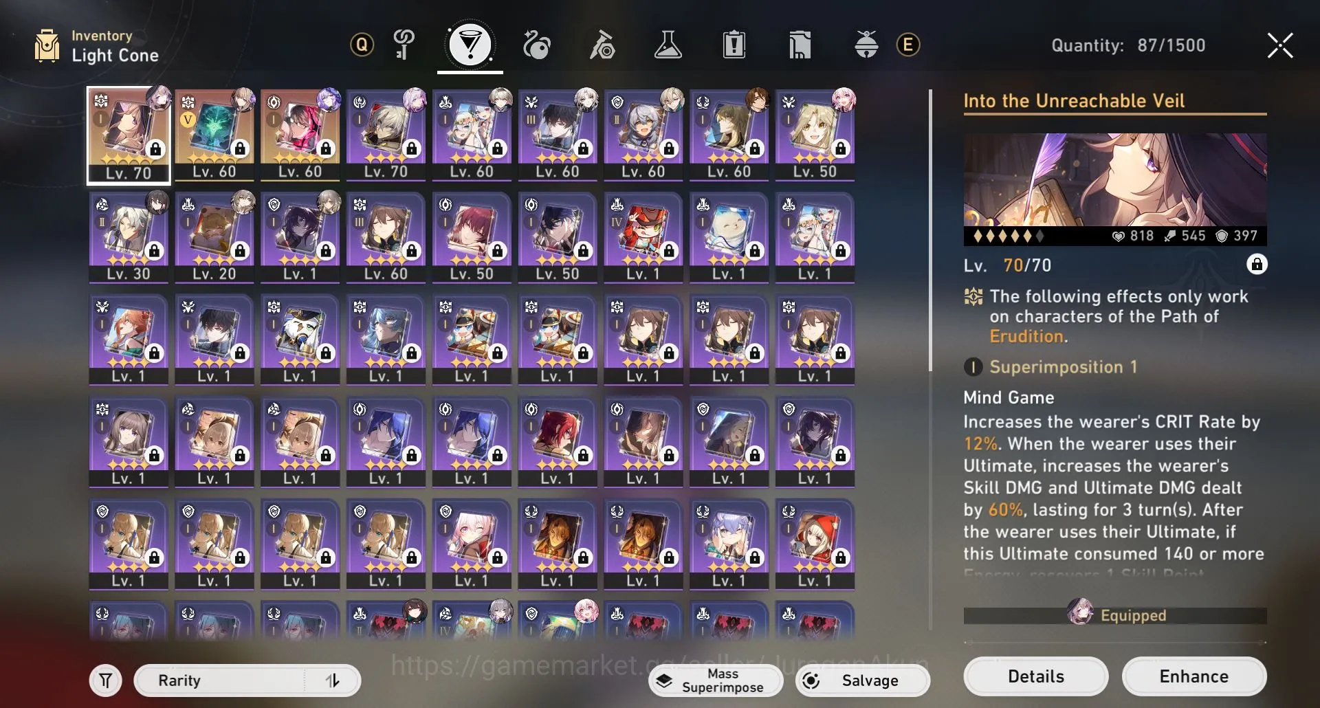 Honkai Star Rail Accounts Mid Game ASIA [TL60] 7 Limited (The Herta+Sign,Firefly,Castorice,RuanMei,etc)(Penacony)|Take 4