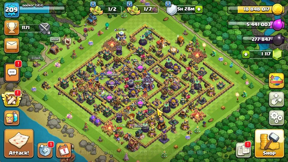 Clash of Clans High-End TH 15 - BH 9|LV 209|TROPHY 1171|HH 9|BK 80,AQ 87,G image 1