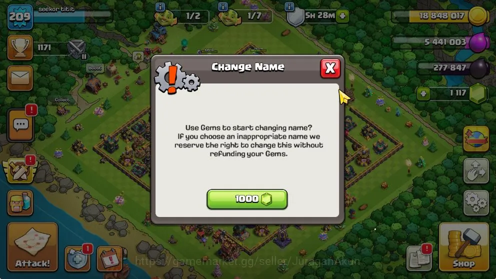 Clash of Clans Accounts High-End TH 15 - BH 9|LV 209|TROPHY 1171|HH 9|BK 80,AQ 87,GW 56,MP 60,RC 30|CN OFF|Protect Off |TAKE 2