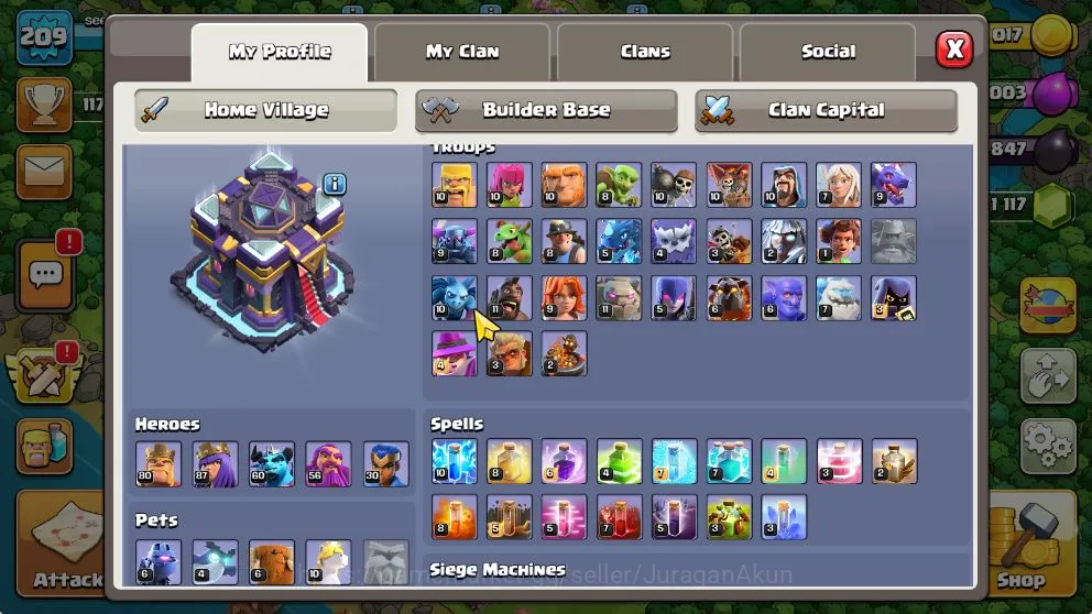 Clash of Clans Accounts High-End TH 15 - BH 9|LV 209|TROPHY 1171|HH 9|BK 80,AQ 87,GW 56,MP 60,RC 30|CN OFF|Protect Off |TAKE 4