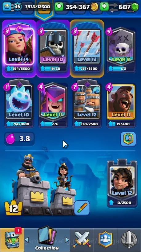 Clash Royale Accounts Midgame Lvl 35|Trophy 6292|Limited Skin|KTL 12|Card 117|5 EVO,4 Champion,21 Legend,31 Epic,30 Rare,29 2