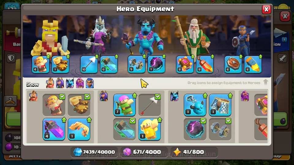Clash of Clans Accounts Mid-Tier TH 14 - BH 9|Limited Skin|LV 131|HH 8|BK 33,AQ 47,GW 22,MP 41,RC 17|Gems 60|CN 10