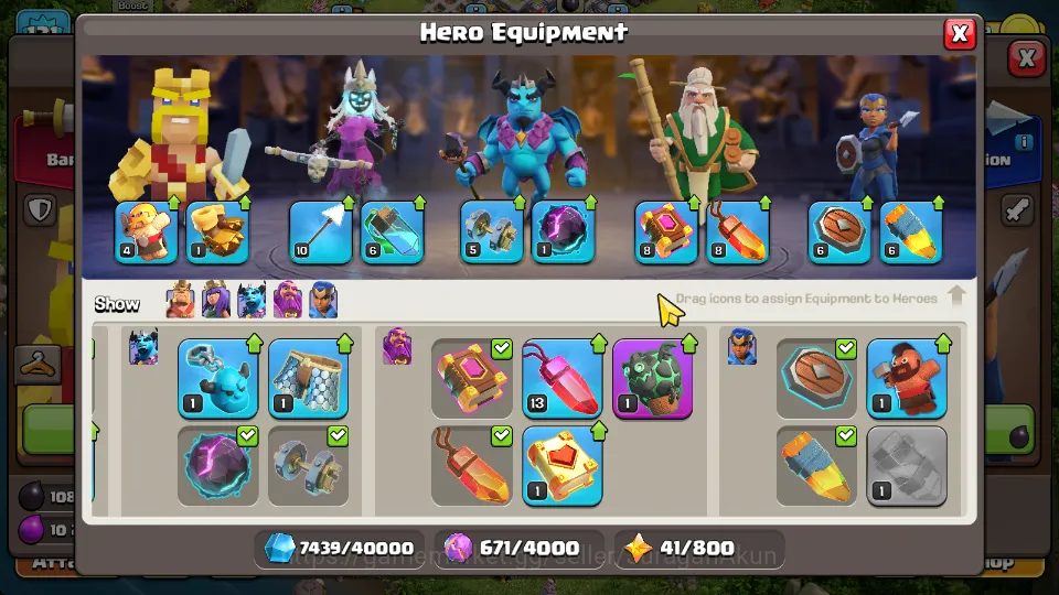Clash of Clans Accounts Mid-Tier TH 14 - BH 9|Limited Skin|LV 131|HH 8|BK 33,AQ 47,GW 22,MP 41,RC 17|Gems 60|CN 11