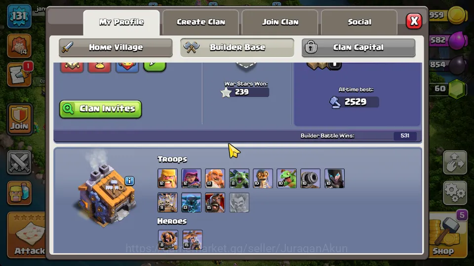 Clash of Clans Accounts Mid-Tier TH 14 - BH 9|Limited Skin|LV 131|HH 8|BK 33,AQ 47,GW 22,MP 41,RC 17|Gems 60|CN 5