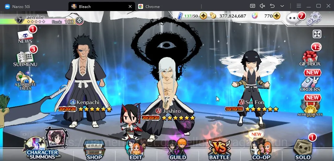 Bleach: Brave Souls Accounts Mid-Tier [GLOBAL] 3871 Premium Summon Ticket | Ichigo+Rukia 10th Aniv,TYBW25