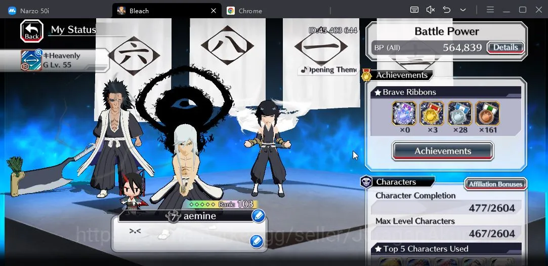 Bleach: Brave Souls Accounts Mid-Tier [GLOBAL] 3871 Premium Summon Ticket | Ichigo+Rukia 10th Aniv,TYBW25 2