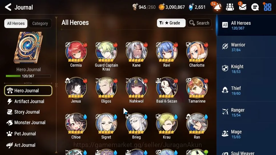 Epic Seven Accounts Mid-Tier Global Unverif|3 ML (Spirit Eye Celine,Maid Chloe,MA Ken)|2,6K SStone + 2,5K Stigma|POH ON|Log 4