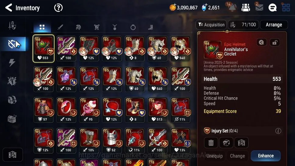 Epic Seven Accounts Mid-Tier Global Unverif|3 ML (Spirit Eye Celine,Maid Chloe,MA Ken)|2,6K SStone + 2,5K Stigma|POH ON|Log 5