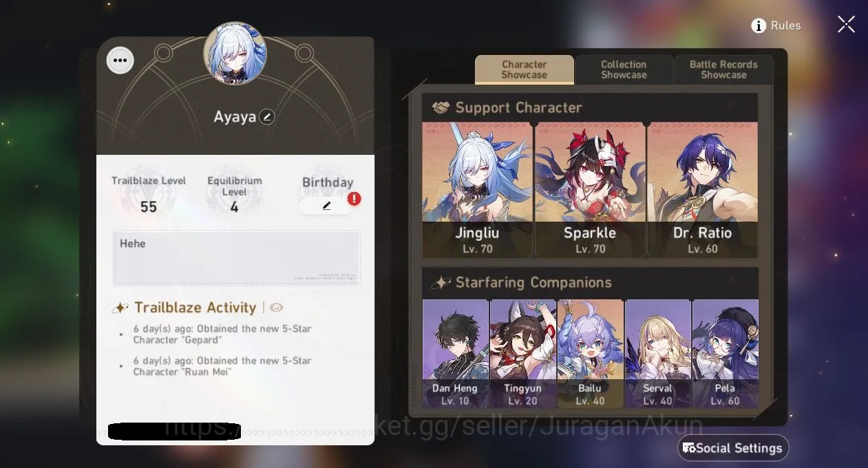 Honkai Star Rail Accounts Mid Game Asia [TL55] JL+Sign,Sparkle+Sign,Topaz&Numby,Dr Ratio,Ruan Mei and ETC |Take Email|CHECK 2