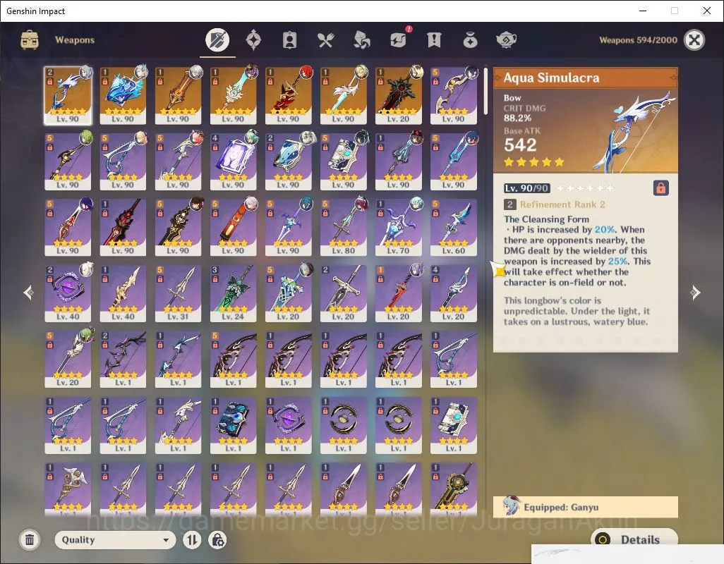 Genshin Impact Accounts ASIA|AR 56|12 Limited+7[5* Weapon]|Raiden C1,Neuvi image 8