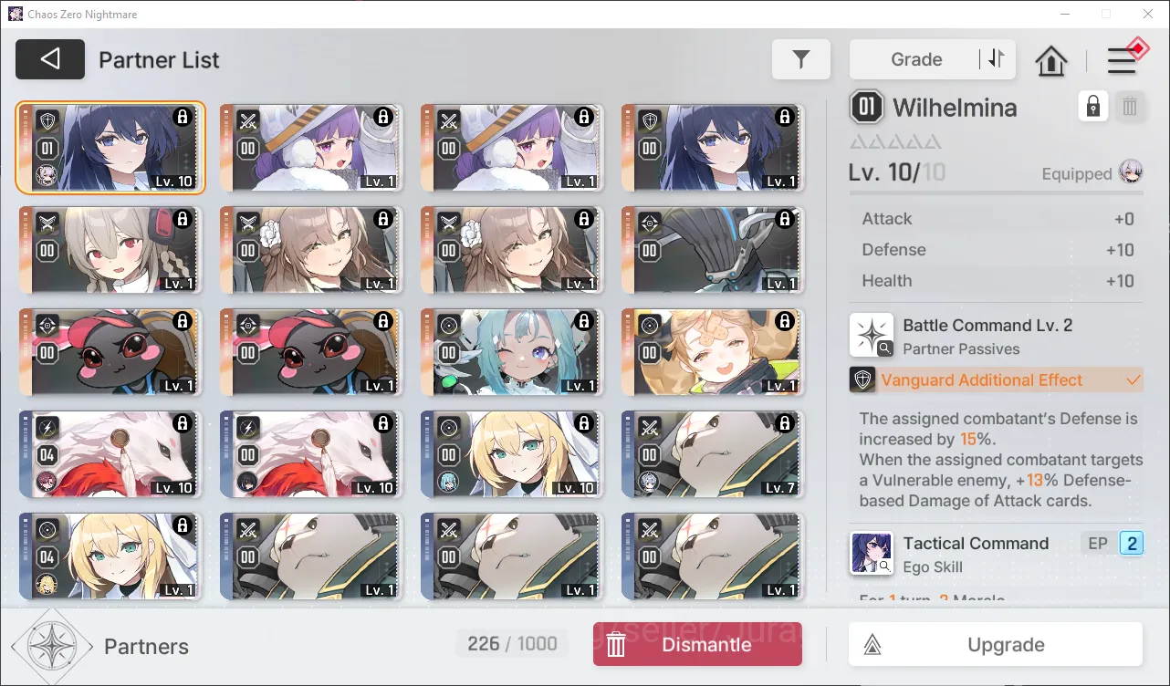 Chaos Zero Nightmare Accounts GLOBAL Lv20| 4 SSR (KhalipeM2,Orlea,Renoa,Kayron) + 9 SR (CassiusM2,BerylM2,etc) + 12 SR 4