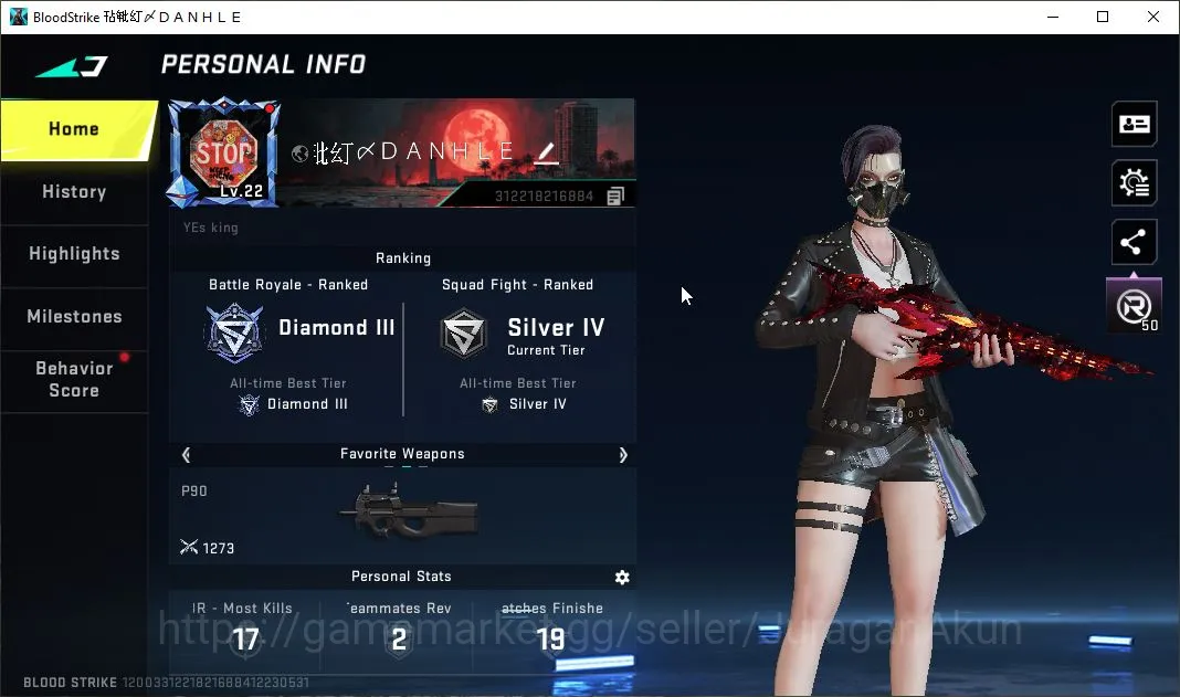 Blood Strike Accounts Mid-Tier Asia|ETERNAL SCAR-Dominator|Limit RPK-Vermilion|Ultra FN2000 +Collab Eva MCX|Many 2