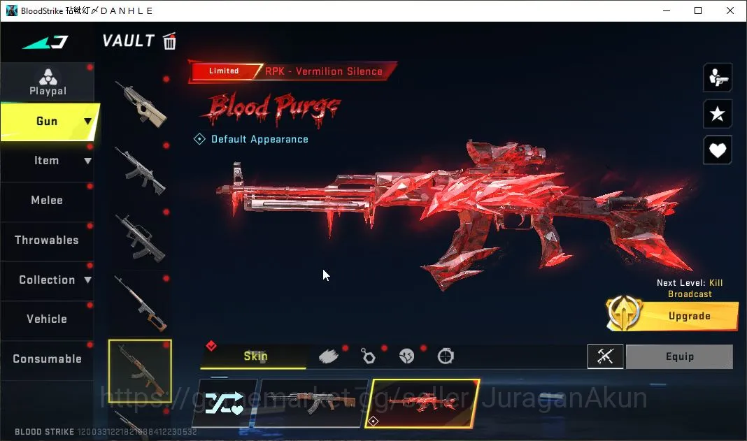 Blood Strike Accounts Mid-Tier Asia|ETERNAL SCAR-Dominator|Limit RPK-Vermilion|Ultra FN2000 +Collab Eva MCX|Many 7