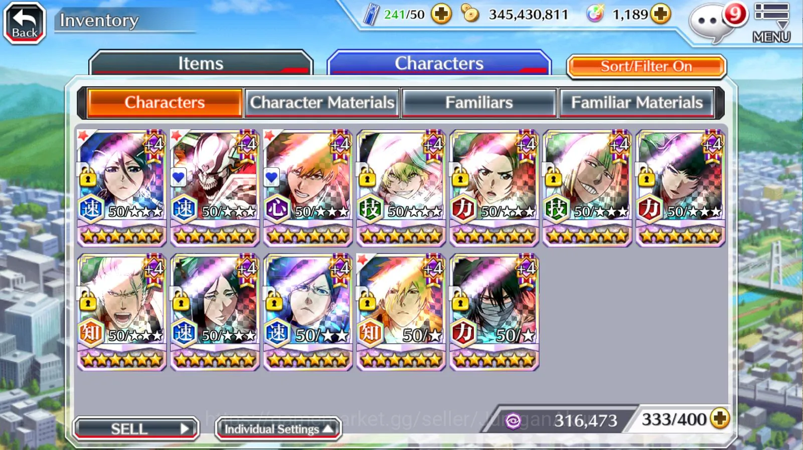 Bleach: Brave Souls Accounts High-End [GLOBAL] 12 MT Char (Ichigo [10th & 9th Anniv.CrescentVeil,TYBW25], 10th Anniv Rukia