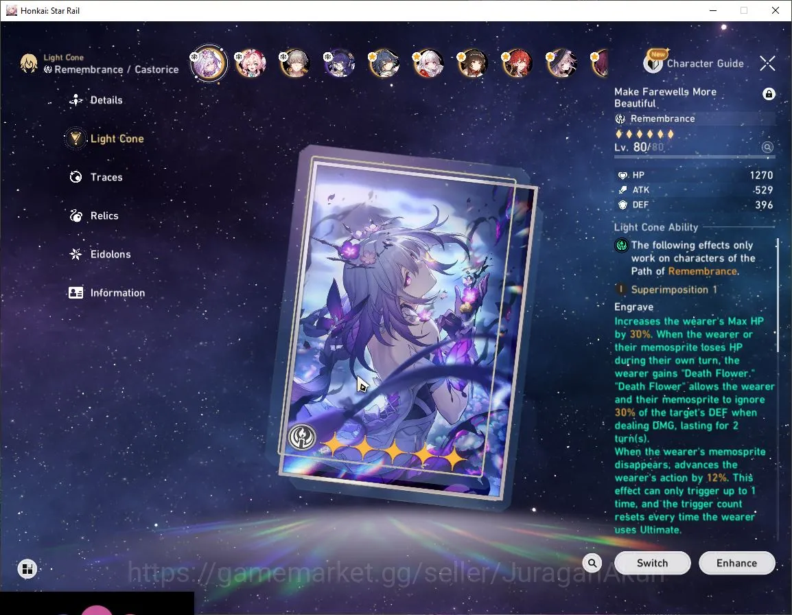 Honkai Star Rail Accounts Mid Game ASIA|TL70| 9 Limited |[Castorice+Sign,Hyacine+Sign,Yunli+Sign,The 9
