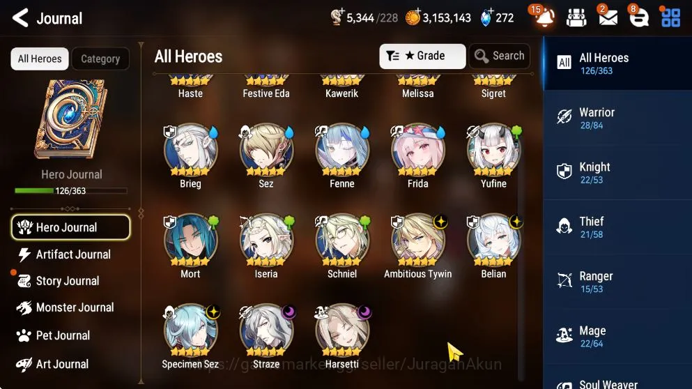 Epic Seven Accounts Starter Global Unverif|Best Starter|5 ML(Belian,Har setti,Atywin,Straze,etc)Limited Festive 5