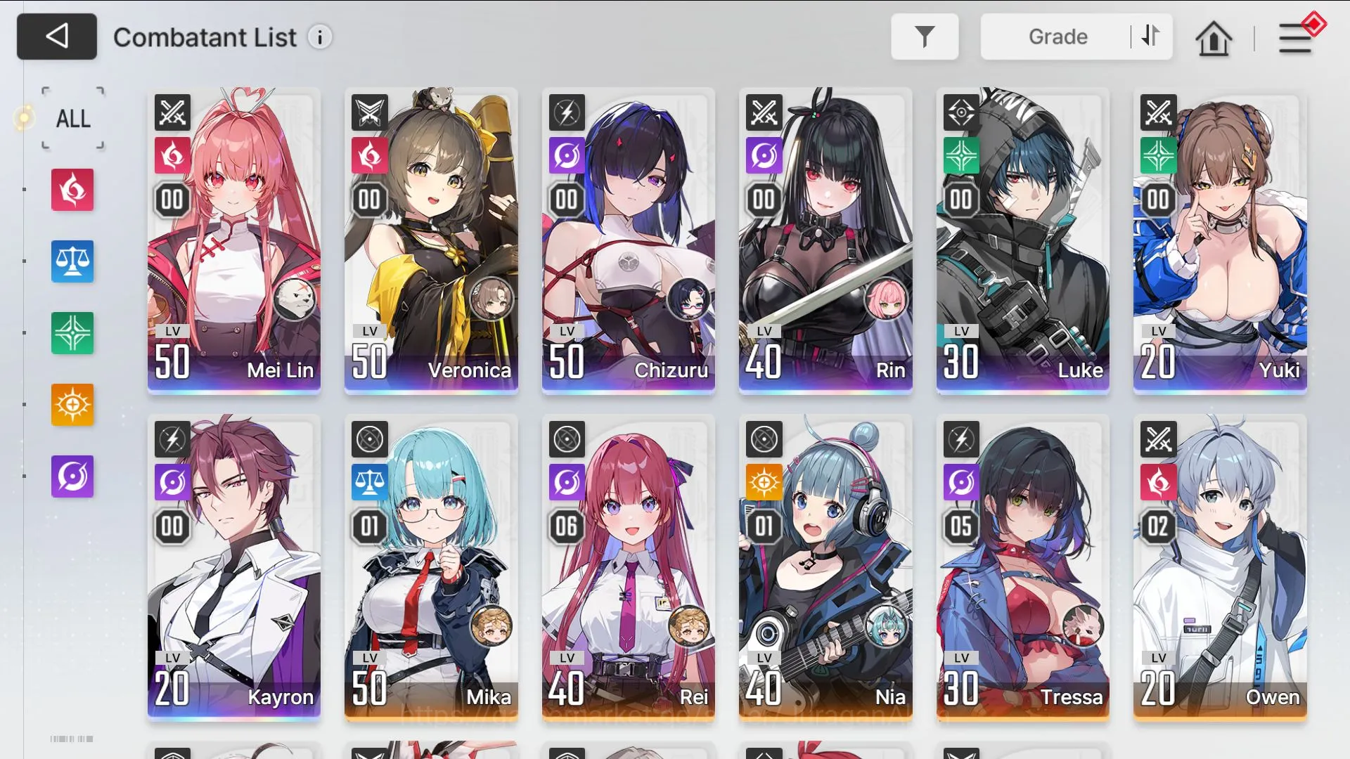 Chaos Zero Nightmare Accounts Global Lv 40|7 SSR[Chizuru,Yuki,Rin,Mei+Prism]10SR[ReiM6,TressaM5]1,5K Cry,1 OmegaCode|Ancor 2
