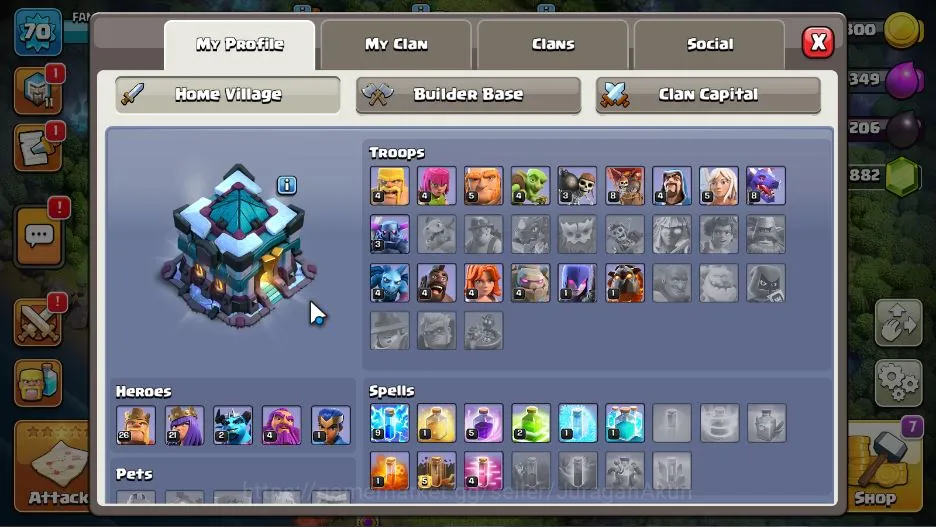 Clash of Clans Accounts TH13 -BH 6|LV 70|Limited Skin|HH 7|BK 26,AQ 21,GW  image 2