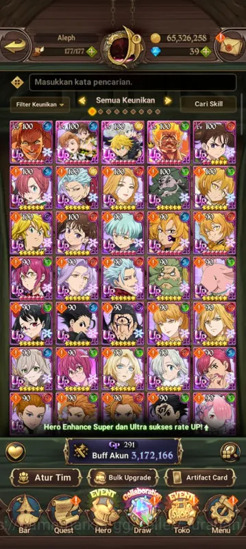 The Seven Deadly Sins: Grand Cross Accounts Midgame Asia |3.1M CC|5UR + Old Collab(RAM,Jim Hopper,Yuri Jahad, Megumin 2