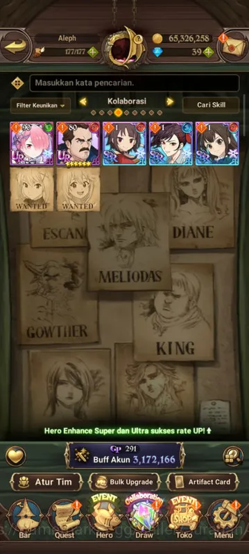 The Seven Deadly Sins: Grand Cross Accounts Midgame Asia |3.1M CC|5UR + Old Collab(RAM,Jim Hopper,Yuri Jahad, Megumin 3