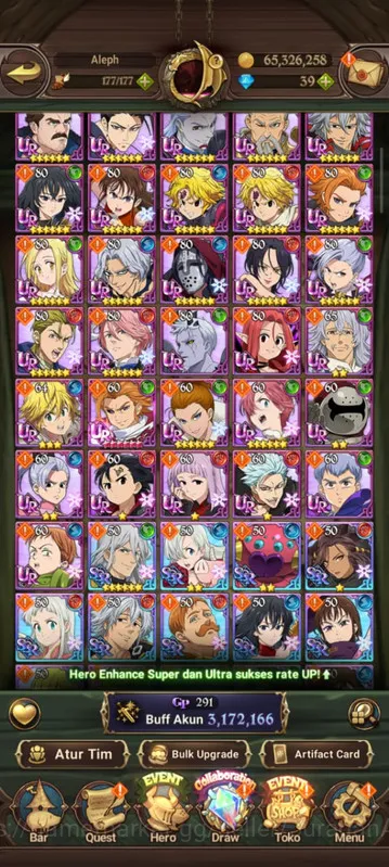 The Seven Deadly Sins: Grand Cross Accounts Midgame Asia |3.1M CC|5UR + Old Collab(RAM,Jim Hopper,Yuri Jahad, Megumin 5