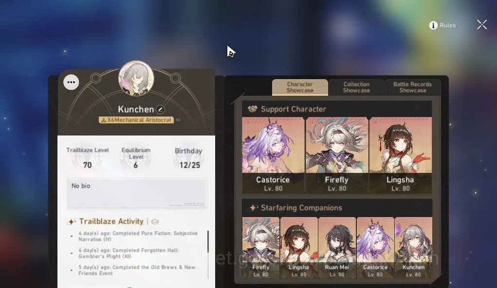 Honkai Star Rail Mid Game ASIA|TL70|9 Limited [Castorice E1+Sign,Saber+Sign, image 1