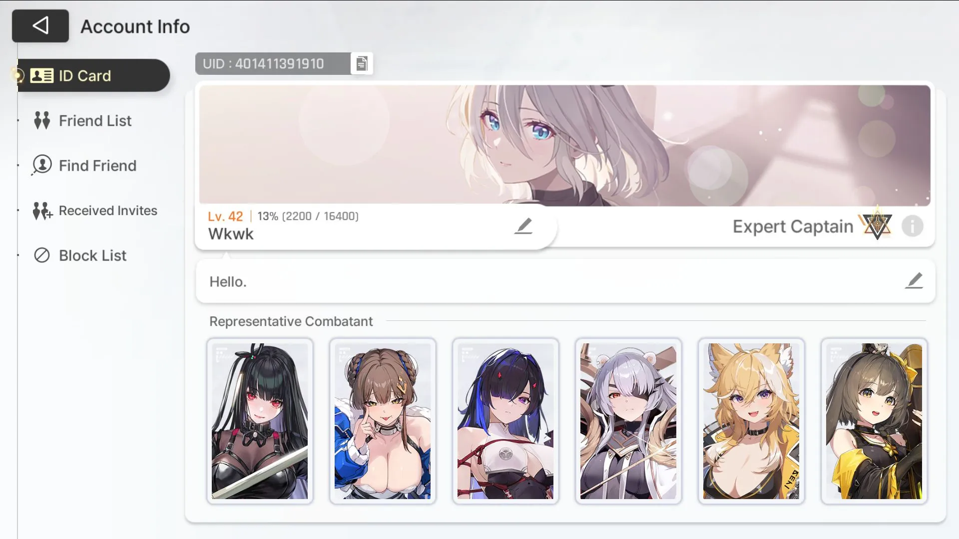 Chaos Zero Nightmare Accounts GLOBAL Lv42|7 SSR(Chizuru+Sign,Rin,Yuki,Khalipe)10SR(TressaM4,ReiM6,NiaM1)4,5K