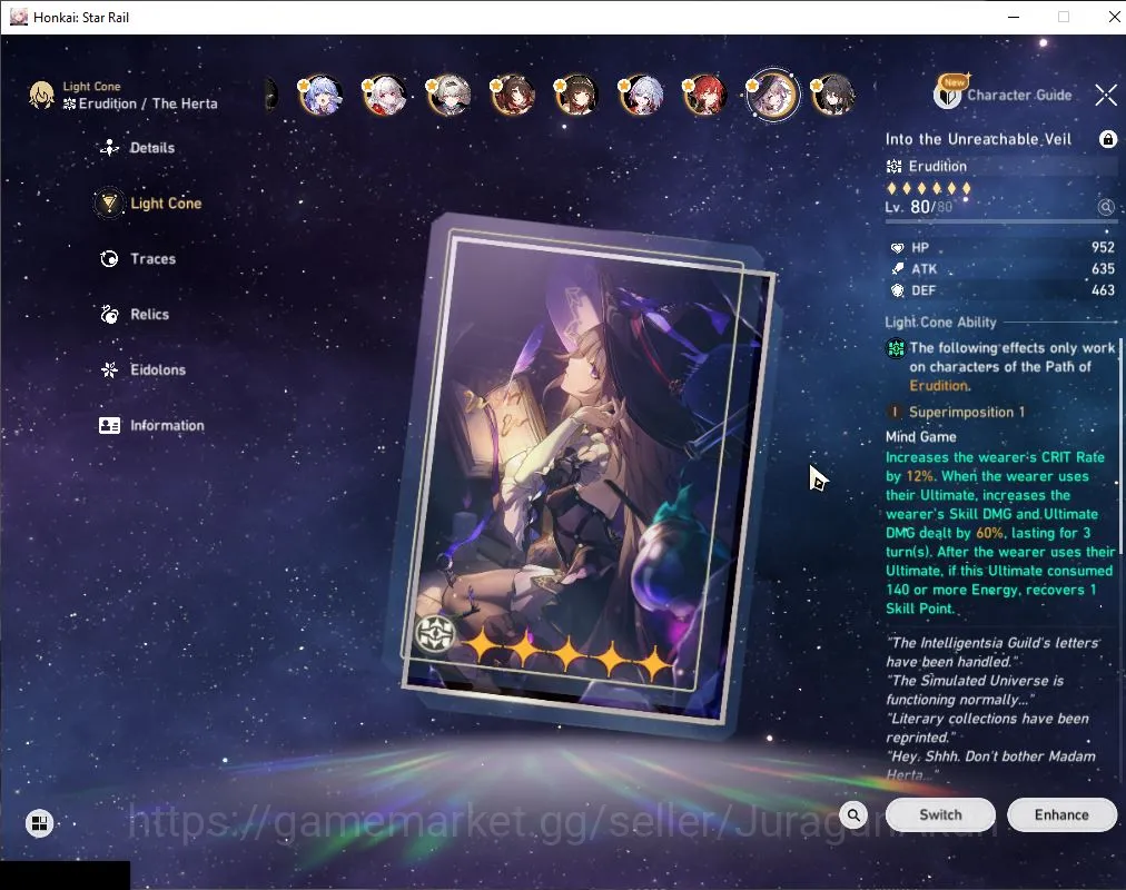Honkai Star Rail Accounts ASIA|TL 70|20 Limit|[Archeron E1+,The Herta,Cyrene image 10