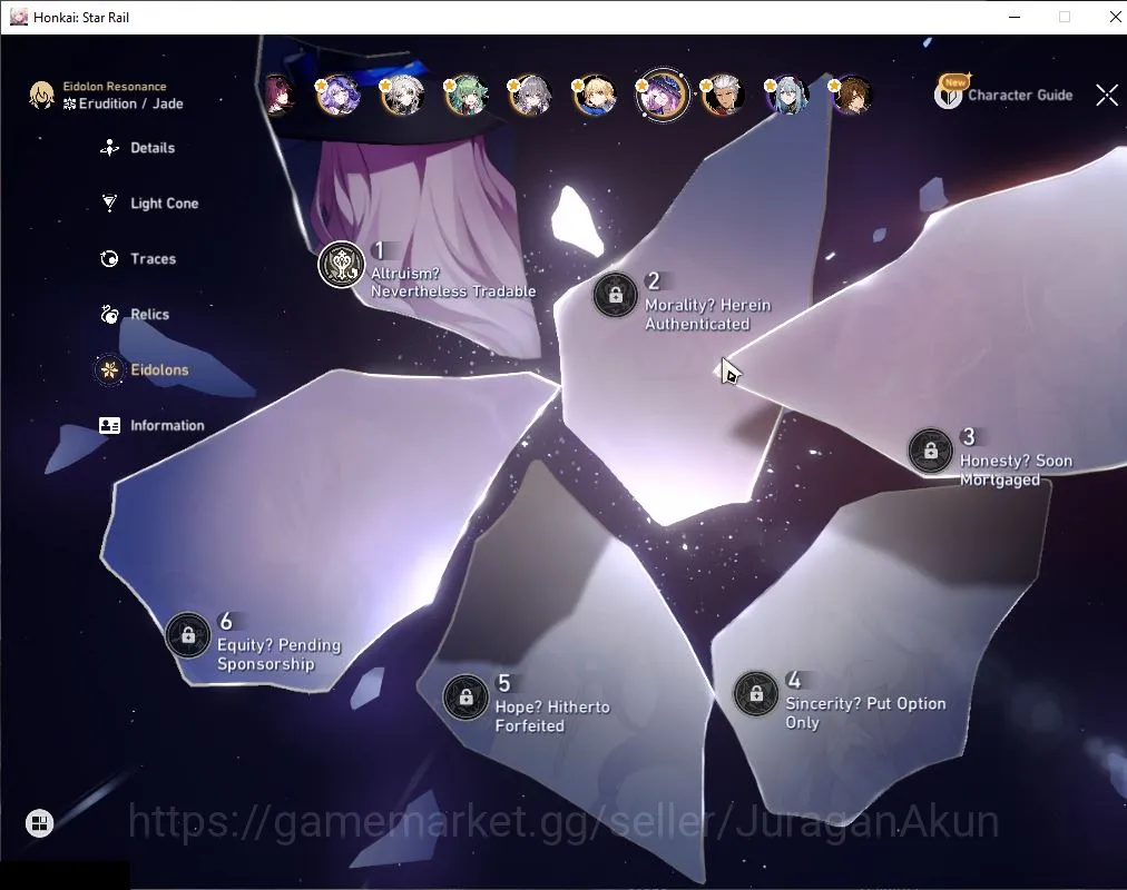 Honkai Star Rail Accounts ASIA|TL 70|20 Limit|[Archeron E1+,The Herta,Cyrene image 7