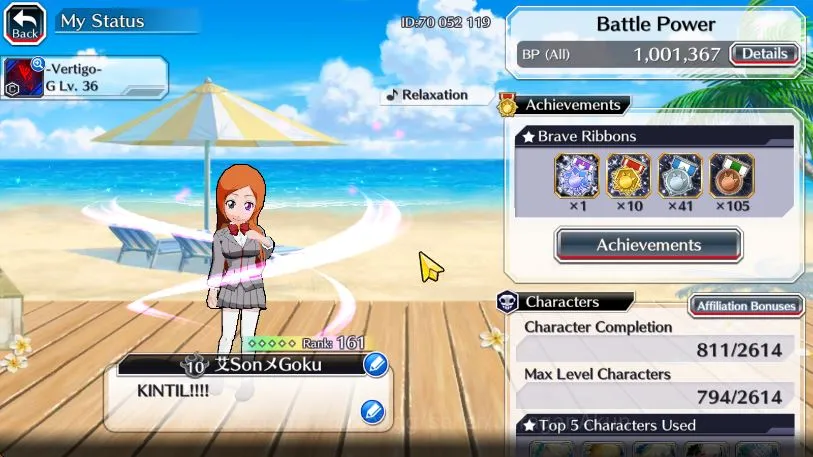 Bleach: Brave Souls Accounts High-End [GLOBAL]All Fresh Story|3 MT(Rangiku,Noel,Ninny)|12 Char5/5|Ichigo 8th,Ichigo 2