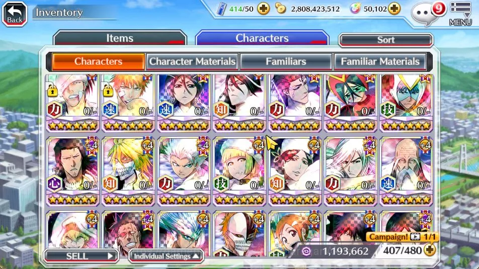 Bleach: Brave Souls Accounts Mid-Tier GLOBAL 50K Orb|Rukia 4