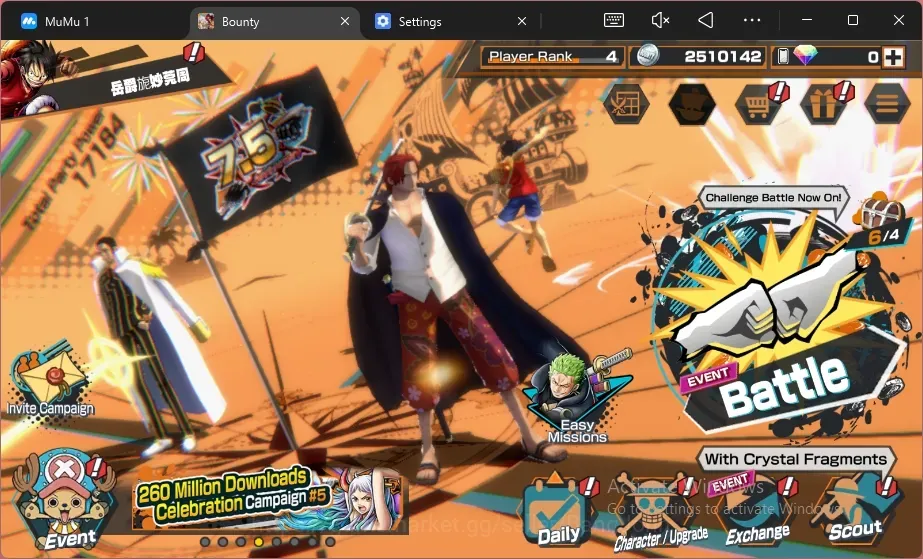 One Piece Bounty Rush Accounts High-End Android | PR 4 | 4 EX |AMSK Borsalino, Shanks,BMO Kaido,AF Rob Lucci,GP Edward 1