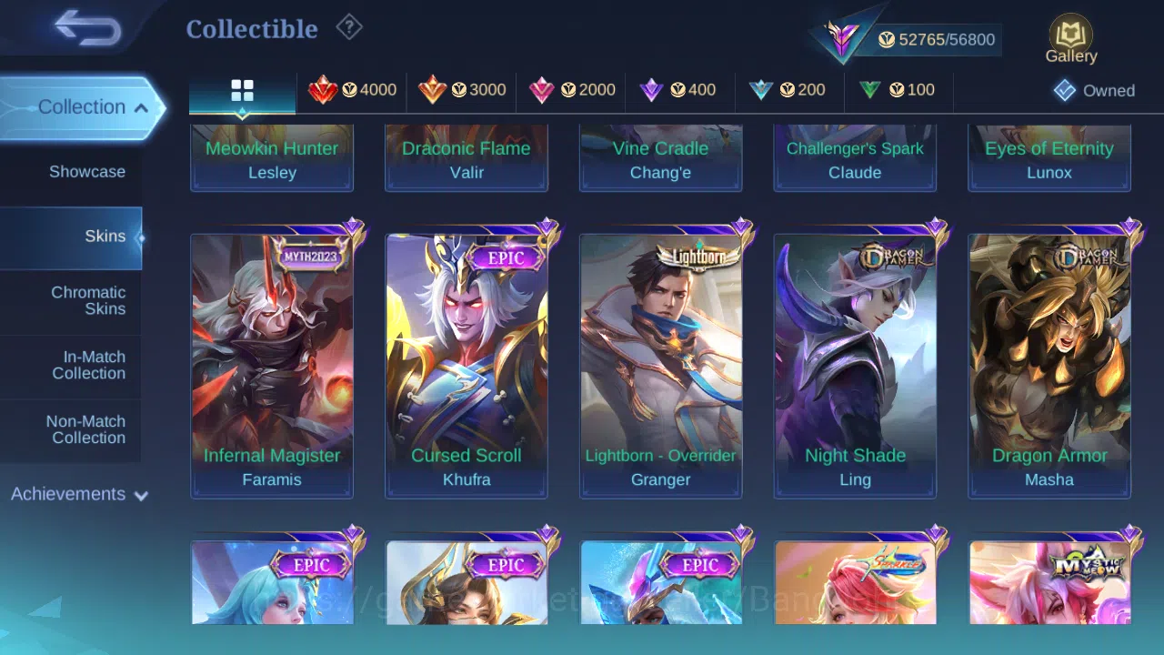 Mobile Legends: Bang Bang Accounts Others Hero 112 | Skin 210 | Legend Franco | Prime Claude | Luckybox Selena | Sparkle 10