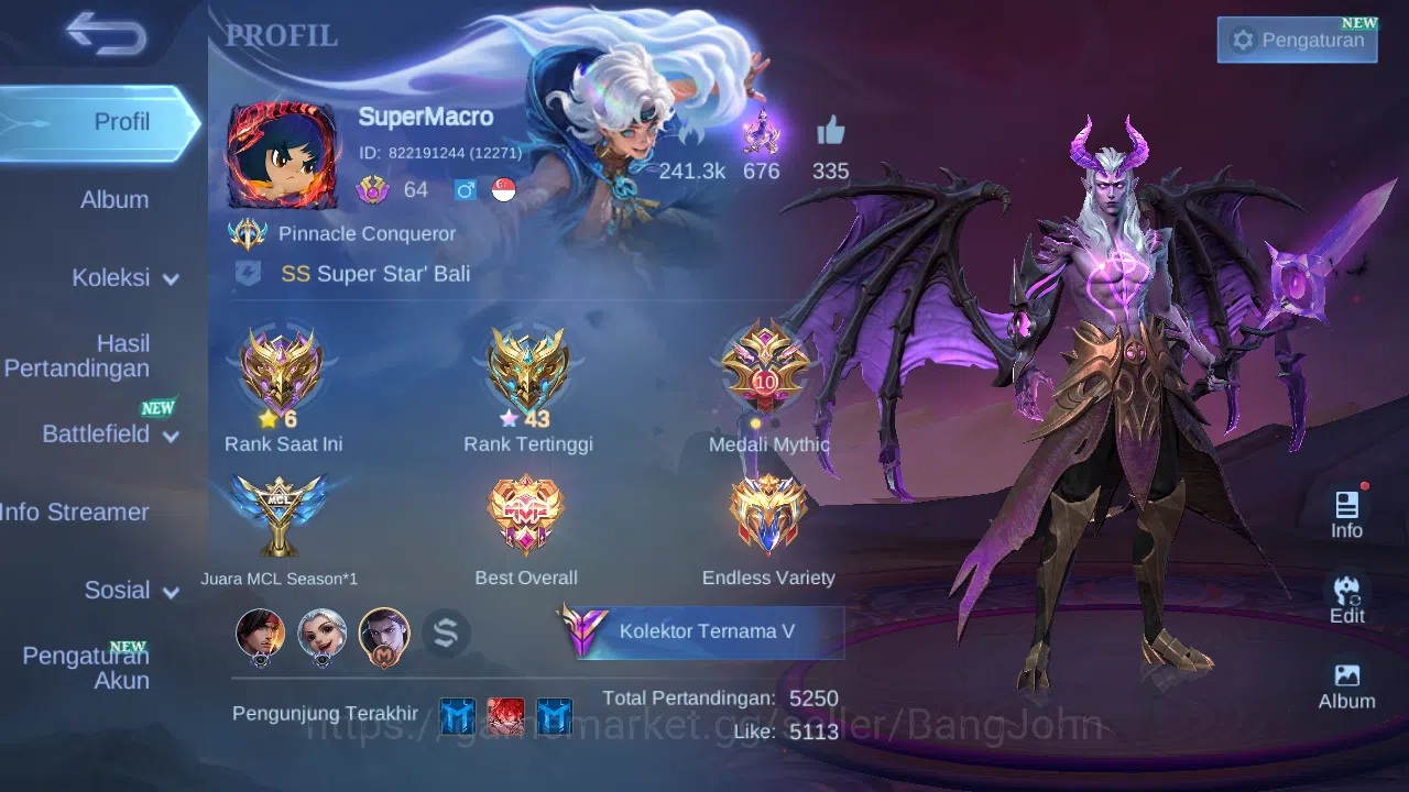 Mobile Legends: Bang Bang Accounts Hero 121 Skin 193 | Luckybox Moskov | KOF Karina | image 1