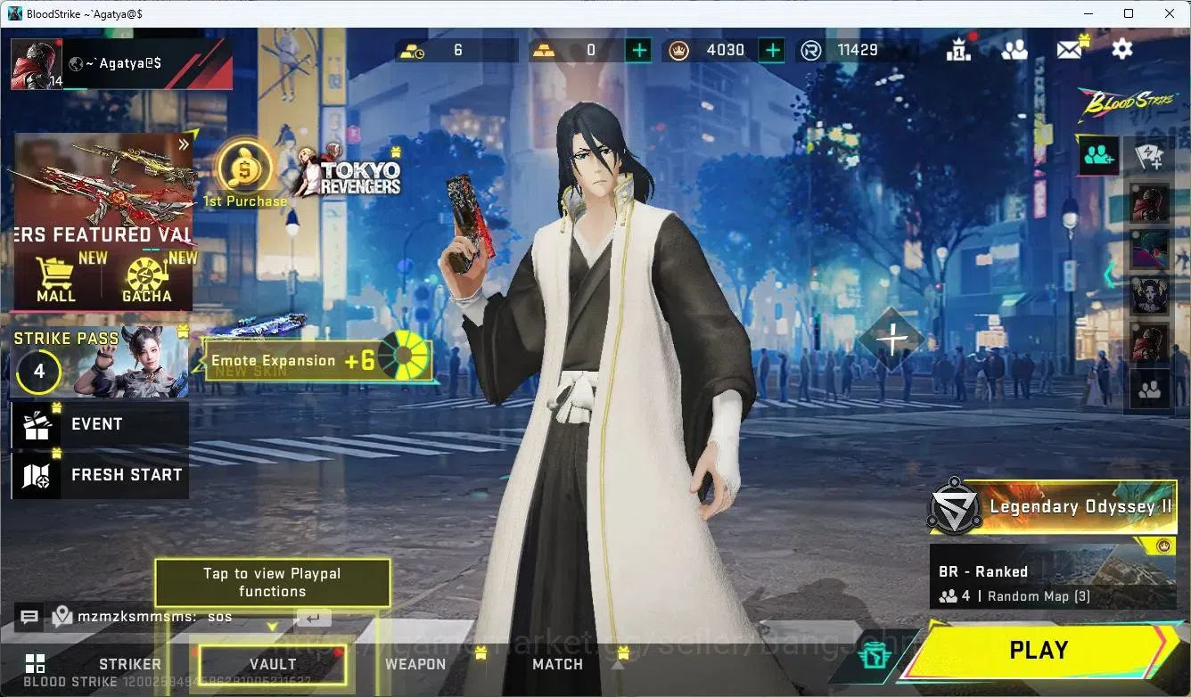 Blood Strike Accounts ASIA | BLEACH Byakuya Striker | EVA MCX Gun | 6 Le image 1