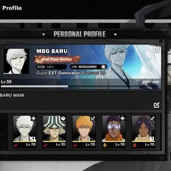BLEACH: Soul Resonance Accounts NuverseSEA|LV 55|7 SSR [(Ichigo Inner Hollow B4,Ic image 1